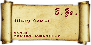 Bihary Zsuzsa névjegykártya